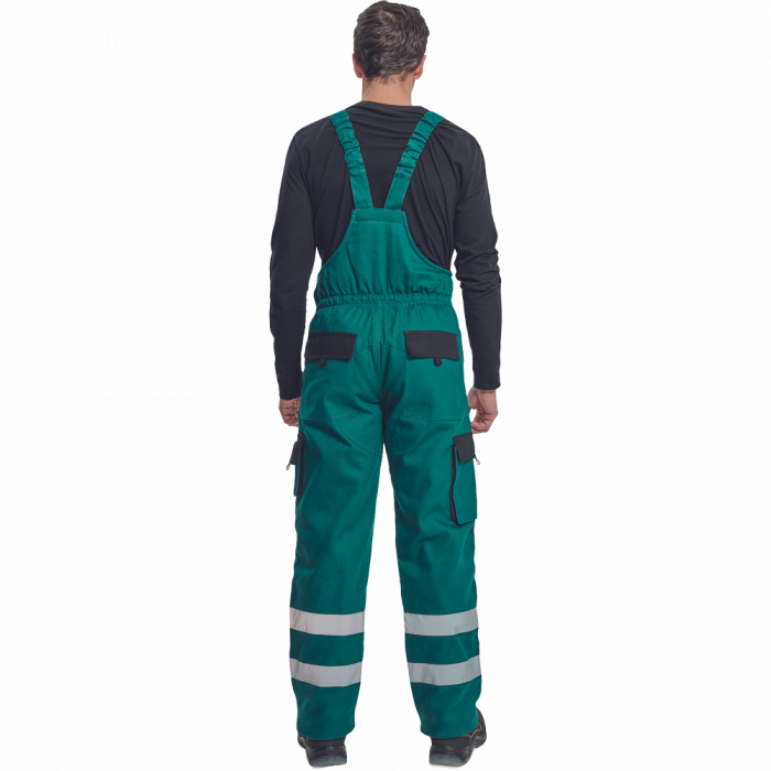 Pantaloni cu pieptar cu benzi reflectorizante Cerva MAX WINTER REFLEX 100 % bumbac [2]