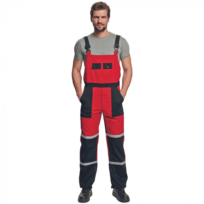 Pantaloni cu pieptar cu benzi reflectorizante Cerva TAYRA, 65% poliester, 35% bumbac, 240 gr/mp [2]