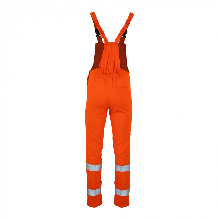 Pantaloni cu pieptar cu benzi reflectorizante Renania Warning RADAR, 100% bumbac, 260gr/mp [3]