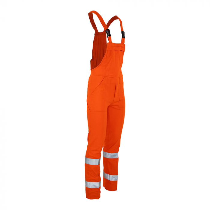 Pantaloni cu pieptar cu benzi reflectorizante Renania Warning RADAR, 100% bumbac, 260gr/mp [5]