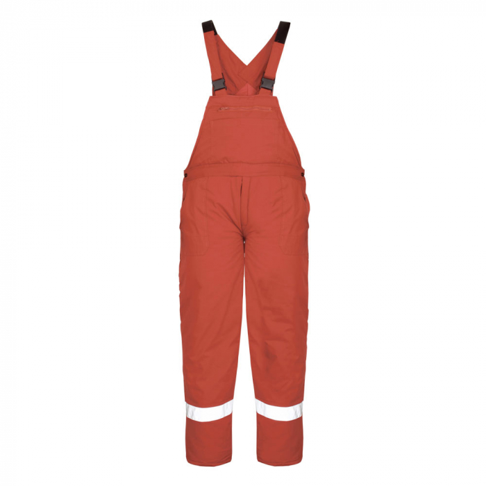 Pantaloni cu pieptar de iarna cu benzi reflectorizante Renania PILZEN, tercot 65/35 [4]