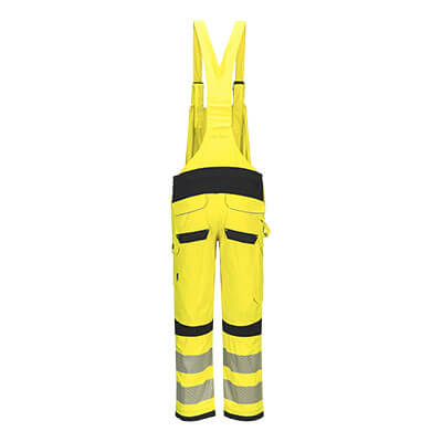Pantaloni cu pieptar ignifugi cu benzi reflectorizante Portwest WORK Multi-Norm FR Bib and Brace,  60% modacrilic, 39% bumbac, 1% fibra carbon, 280 gr/mp [2]