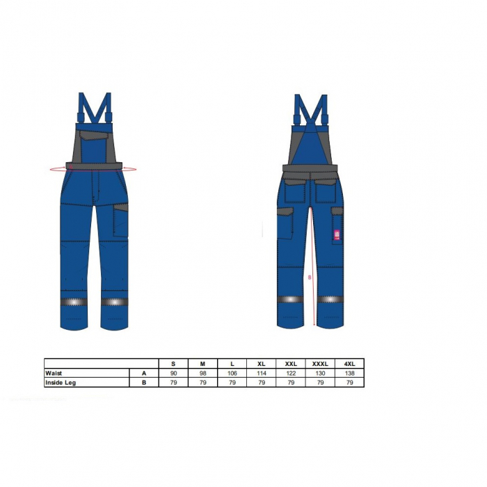 Pantaloni salopeta cu pieptar ignifugi Portwest BIZFLAME ULTRA FR07,bicolori,  80% bumbac, 19% poliester, 1% fibra de carbon 340g [2]