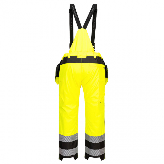 Pantaloni cu pieptar reflectorizanti impermeabili Portwest PW356, 100% poliester, 300D Oxford, 190 gr/mp [2]