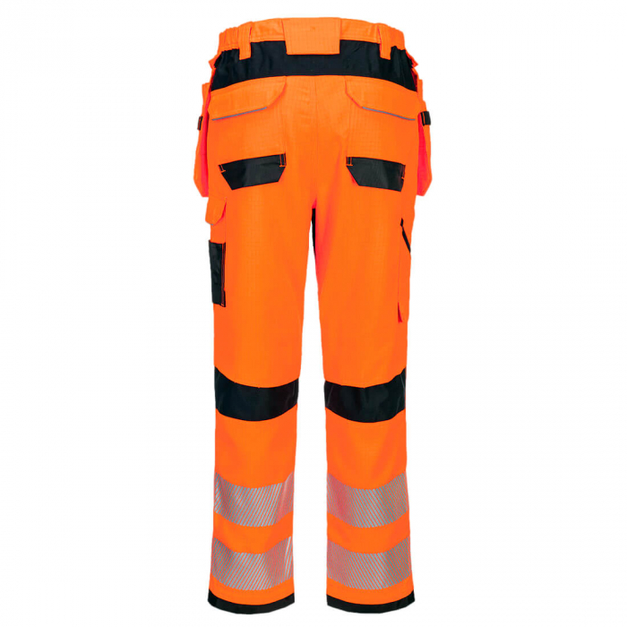 Pantaloni de lucru cu benzi reflectorizante Portwest PW3 FR Modaflame HVO, 61% modacrilic, 18% viscoza, 15% poliester, 5% aramid, 1% fibra carbon, 300 gr/mp [2]