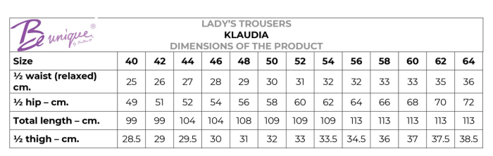 Pantaloni de lucru dama BeUnique KLAUDIA, 120 gr/mp [2]