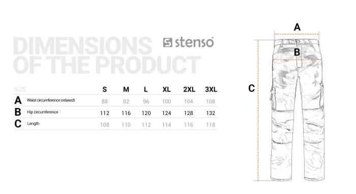 Pantaloni de lucru in talie Stenso KAMO, tercot 65/35, 190 gr/mp [2]