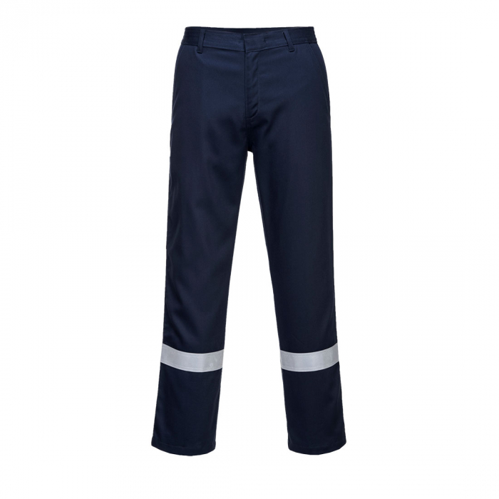 Pantaloni ignifugati de sudura cu benzi reflectorizante Portwest BZ14 BIZWELD IONA, 100% bumbac, 330 gr/mp [1]