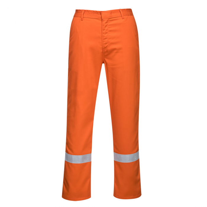 Pantaloni ignifugati de sudura cu benzi reflectorizante Portwest BZ14 BIZWELD IONA, 100% bumbac, 330 gr/mp [1]