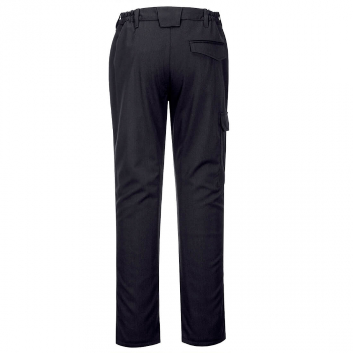 Pantaloni ignifugati de sudura Portwest FR64,  43% bumbac, 30% viscoza, 20% acrilic, 6% para aramida, 1% fibra de carbon, 360 gr/mp [2]