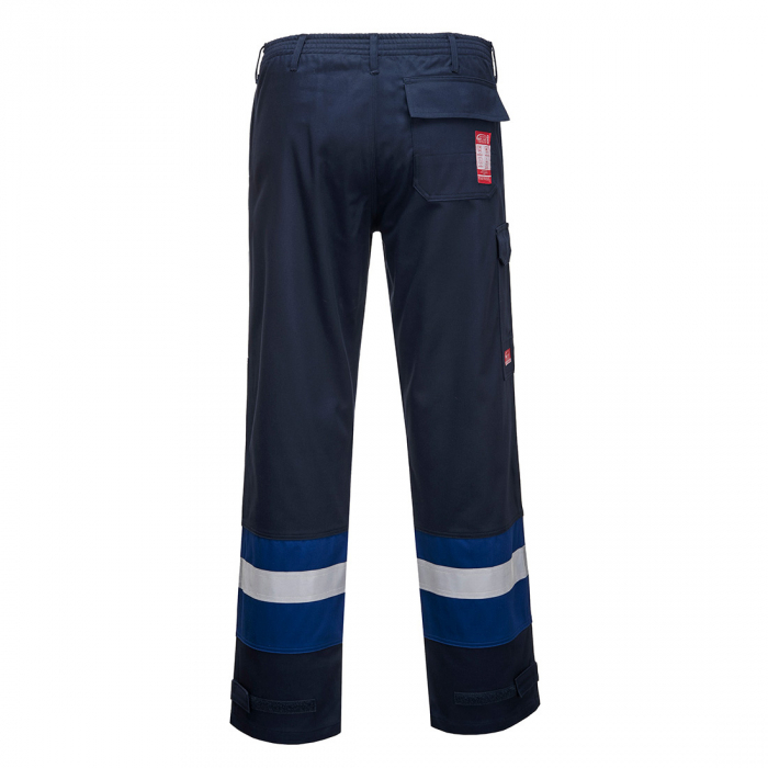 Pantaloni ignifugi cu benzi reflectorizante Portwest FR56 BIZFLAME, 99% bumbac, 1% fibra de carbon, 350 gr/mp [2]