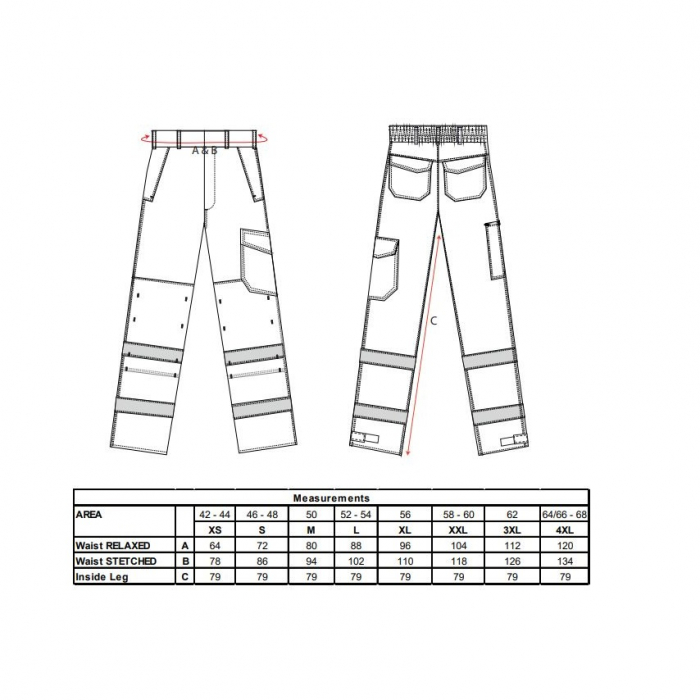 Pantaloni ignifugi cu benzi reflectorizante Portwest MODAFLAME MV26, 60% modacrilic, 39% bumbac, 1% fibre Carbon, 280g [2]