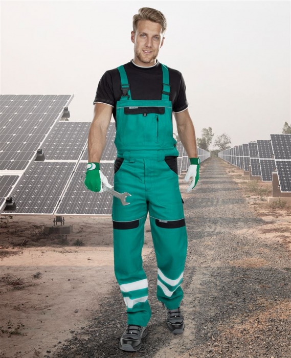 Pantaloni salopeta cu pieptar cu benzi reflectorizante Ardon COOL TREND REFLEX, 100% bumbac, 260 gr/mp [2]