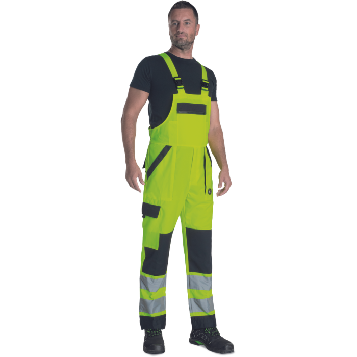 Pantaloni pieptar cu benzi reflectorizante Cerva MAX NEO HV, tercot 65/35, 250 gr/mp [2]