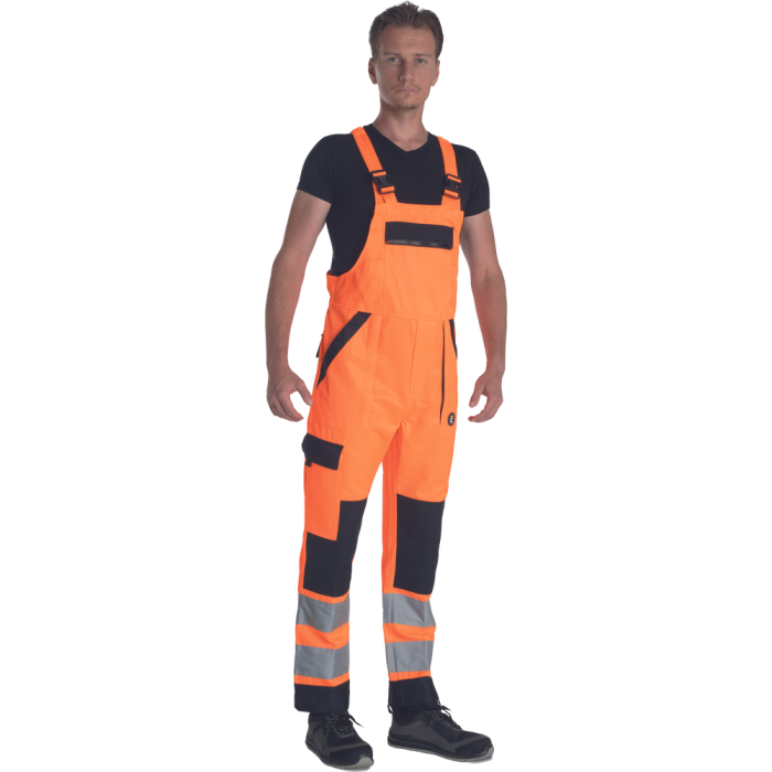 Pantaloni pieptar cu benzi reflectorizante Cerva MAX NEO HV, tercot 65/35, 250 gr/mp [2]