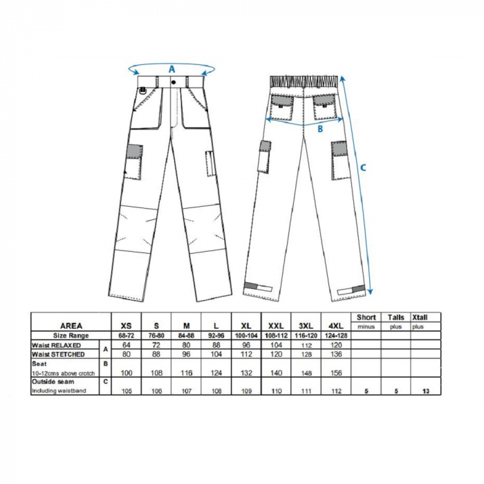 Pantaloni de lucru in talie Portwest TEXO CONTRAST TX11, 60% bumbac, 40% poliester, 245g [2]