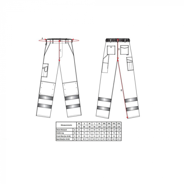Pantaloni reflectorizanti Portwest COMBAT E046, 65% poliester, 35% bumbac, 245 gr/mp [2]