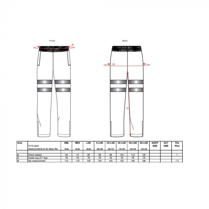 Pantaloni reflectorizanti Portwest TRAFFIC RT31, 100% poliester, 190 gr/mp [2]