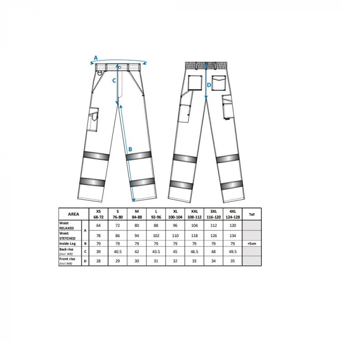 Pantaloni reflectorizanti Portwest TWO TONE COMBATE 049, bicolori, 65% poliester, 35% bumbac, 245 gr/mp [2]