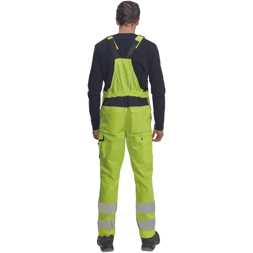 Pantaloni salopeta cu pieptar cu benzi reflectorizante Cerva MAX VIVO HV, 65% poliester, 35% bumbac, 250 gr/mp [2]