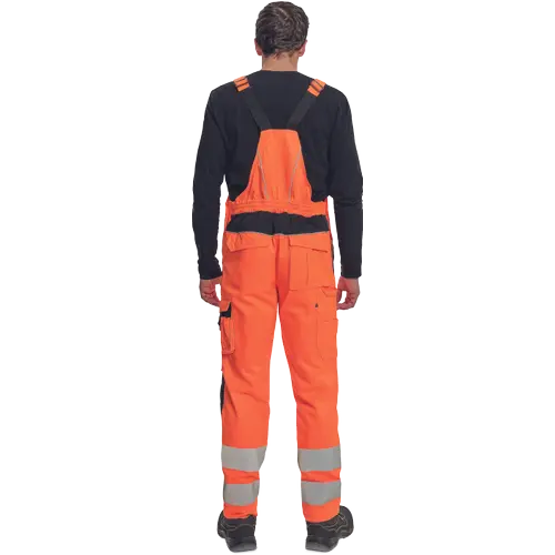 Pantaloni salopeta cu pieptar cu benzi reflectorizante Cerva MAX VIVO HV, 65% poliester, 35% bumbac, 250 gr/mp [3]