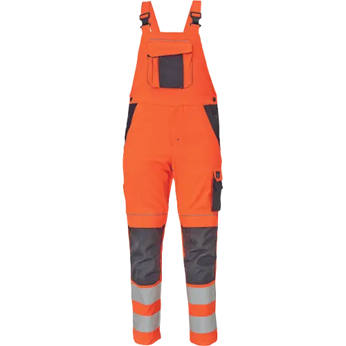 Pantaloni salopeta cu pieptar cu benzi reflectorizante Cerva MAX VIVO HV, 65% poliester, 35% bumbac, 250 gr/mp [1]