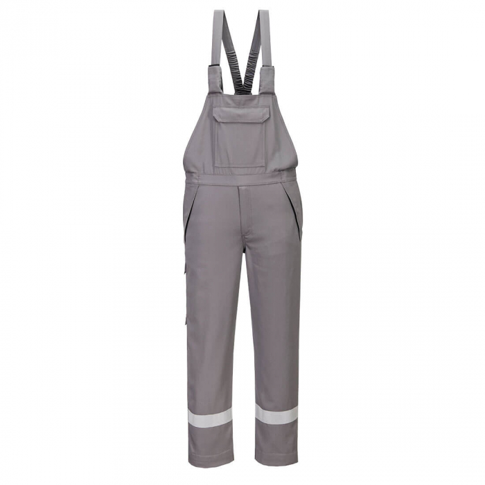 Pantaloni salopeta cu pieptar Portwest FR418 Chemical Resistant, 99% bumbac, 1% fibra de carbon, 280 gr/mp [1]