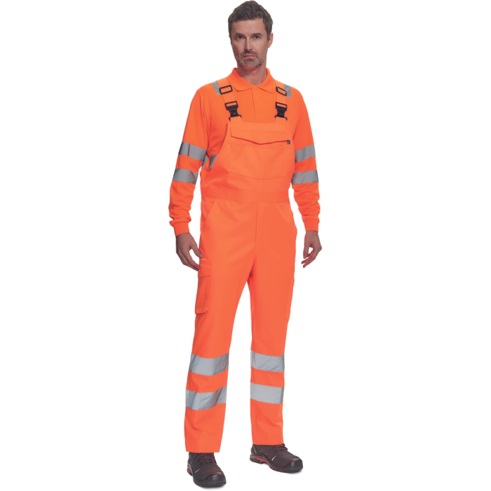 Pantaloni salopeta cu pieptar reflectorizanti GANDIA H, 50% bumbac, 50% poliester, 200 g/mp [3]