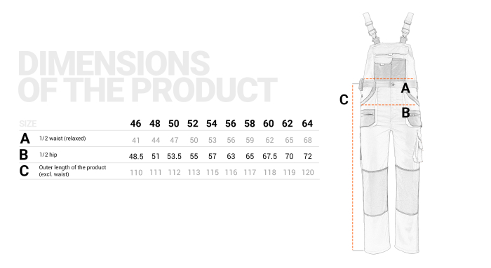 Pantaloni salopeta cu pieptar Stenso CARGO EM, 20% bumbac, 80% poliester, 235 gr/mp [8]