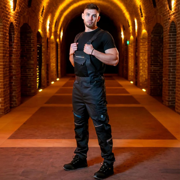 Pantaloni salopeta cu pieptar Stenso REVOLT 4STRETCH, 57% bumbac, 40% poliester, 3% spandex, 260 gr/mp [2]