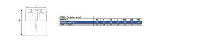 Pantaloni scurti de protectie Renania STRETCH RENDURA LIGHT,  92% poliester, 8% spandex [2]