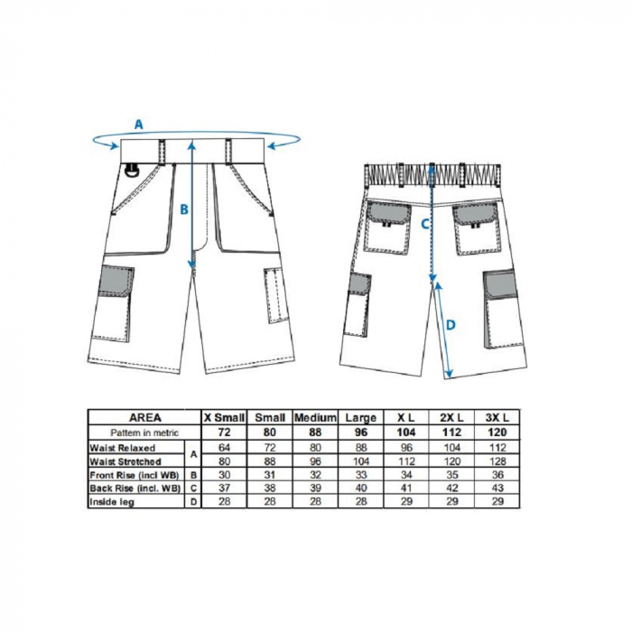 Pantaloni scurti de lucru Portwest TEXO CONTRAST TX14,  60% bumbac, 40% poliester, 245g [2]