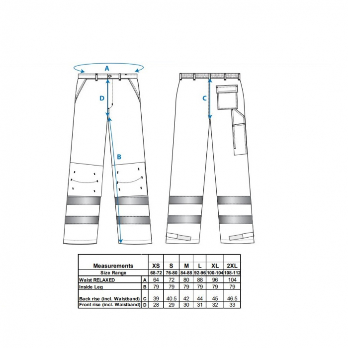 Pantaloni reflectorizanti in talie  Portwest SEVILLE TX71, 65% poliester, 35% bumbac 245g [2]