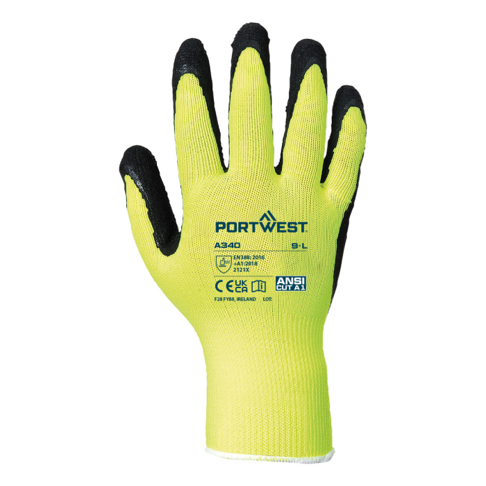 Manusi de protectie A340 Hi-Vis GRIP, impregnate in spuma latex [2]