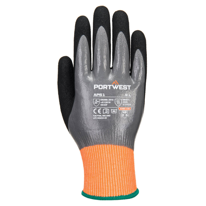 Manusi de protectie taiere Portwest AP51 CUT F15 NITRILE AQUA GLOVE, impregnate in nitril [2]