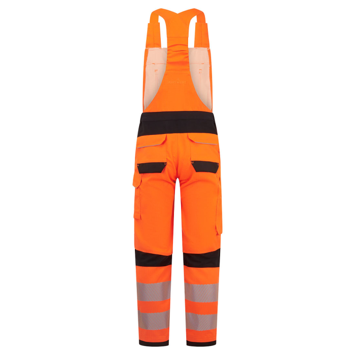 Pantaloni salopeta ignifugati reflectorizanti Portwest FR453 MODAFLAME WORK HVO MULTI NORM FR, 61% modacrilic, 18% viscoza, 15% poliester, 5% aramid, 1% fibra carbon, 300 gr/mp [2]
