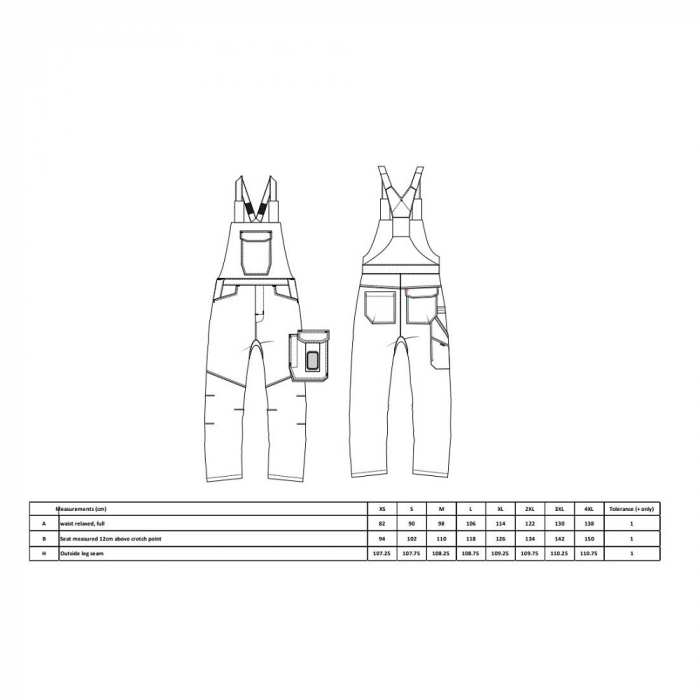 Pantaloni salopeta cu pieptar Portwest PW243 PW2, 65% poliester, 35% bumbac, 245g [2]