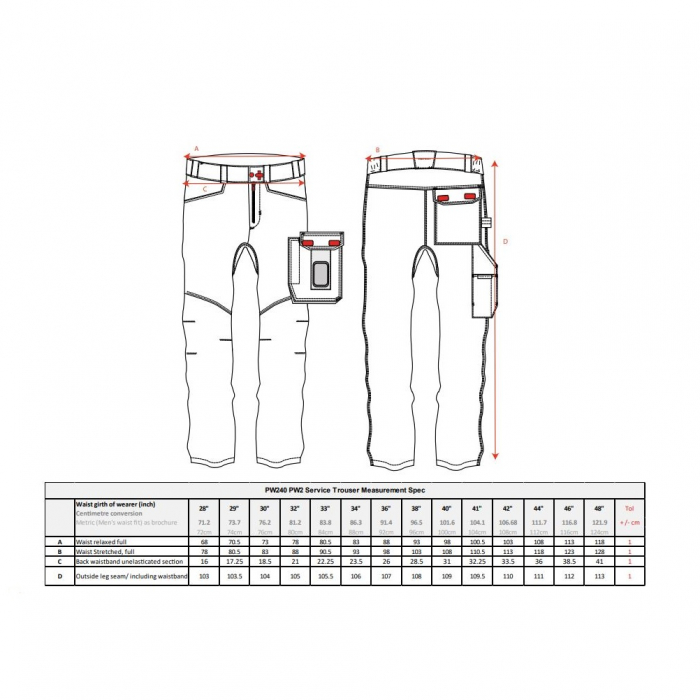 Pantaloni de lucru in talie Portwest SERVICE PW2 PW240, 65% poliester, 35% bumbac, 245g [2]