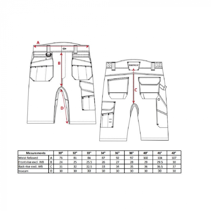 Pantaloni scurti reflectorizanti Portwest PW343 PW3 HOLSTER, 65% poliester, 35% bumbac, 300g [2]