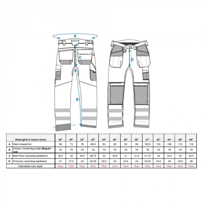 Pantaloni reflectorizanti Portwest HOLSTER T501 PW, 65% poliester, 35% bumbac, 300g [2]
