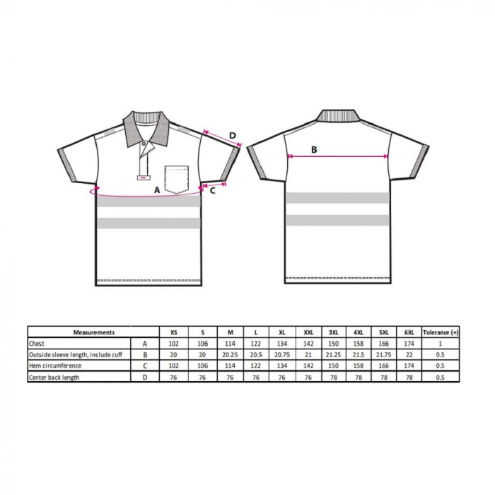 Tricou polo reflectorizant Portwest T180 PW3, 55% bumbac, 45% poliester, 175 gr/mp [2]
