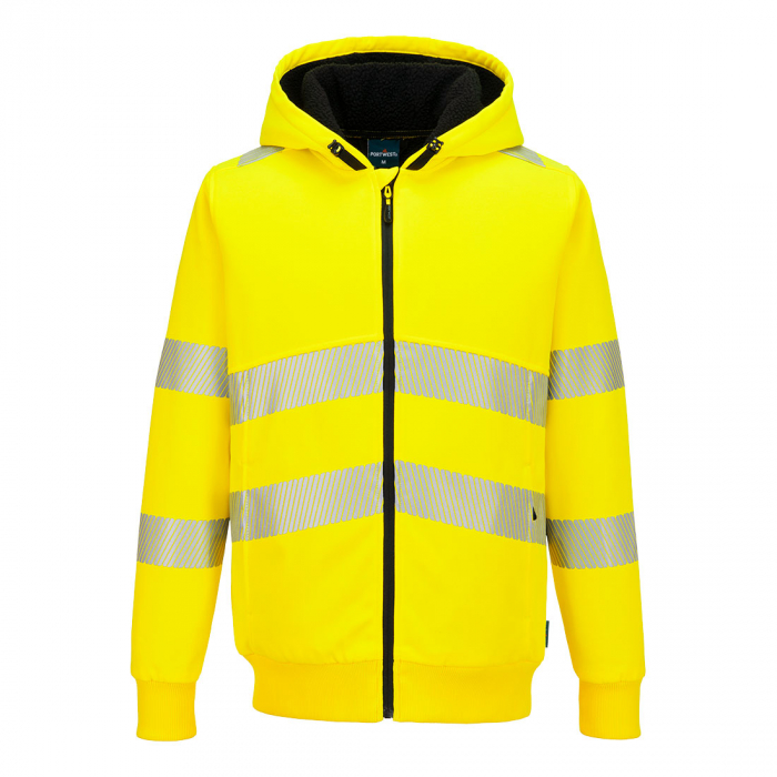 Jacheta reflectorizanta cu gluga Portwest PW321 Hi-Vis Zipped WINTER HOODIE, 65% poliester, 35% bumbac, 300 gr/mp [1]