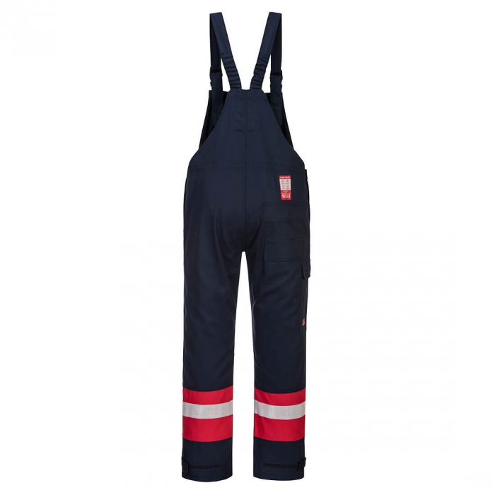 Pantaloni salopeta cu pieptar ignifugi Portwest BIZFLAME PLUS FR57,  99% bumbac, 1% fibra de carbon, 350g [3]
