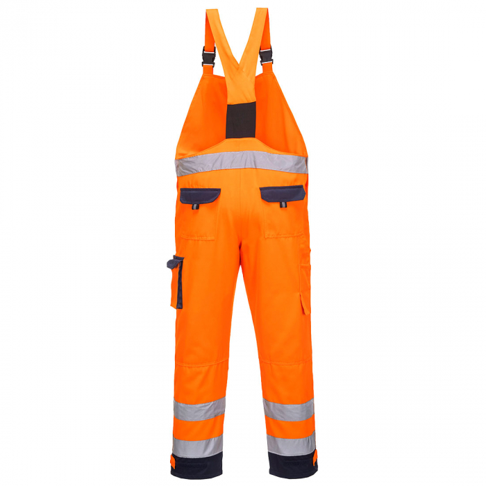 Pantaloni salopeta cu pieptar reflectorizanti Portwest DIJON TX52, 65% poliester, 35% bumbac 245 gr/mp [3]