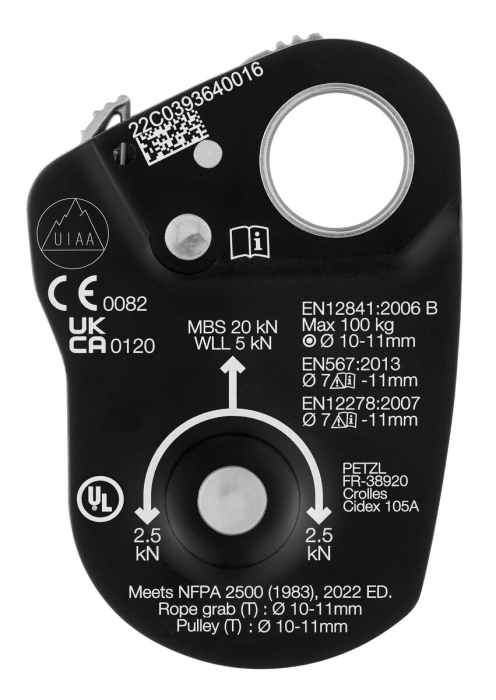 Scripete cu blocare, cu rulment Petzl MINI TRACTION P054Aa00, eficienta 93%, compatibil cu carabinera AMD si WILLIAM [2]