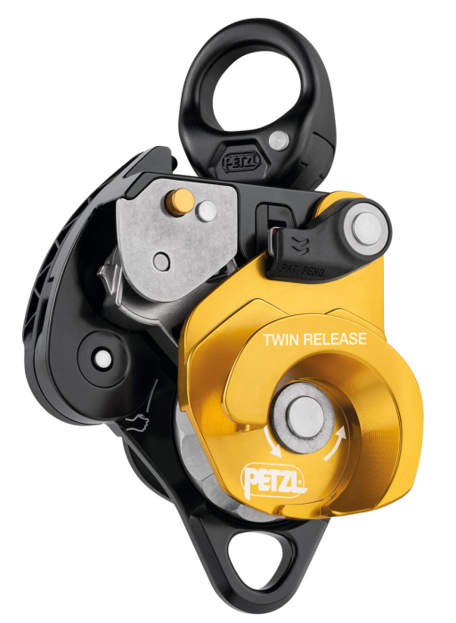 Scripete dublu cu rulment Petzl TWIN REALEASE P001Da00, eficienta95%, cu  blocare si franare pentru operatiuni de salvare [1]