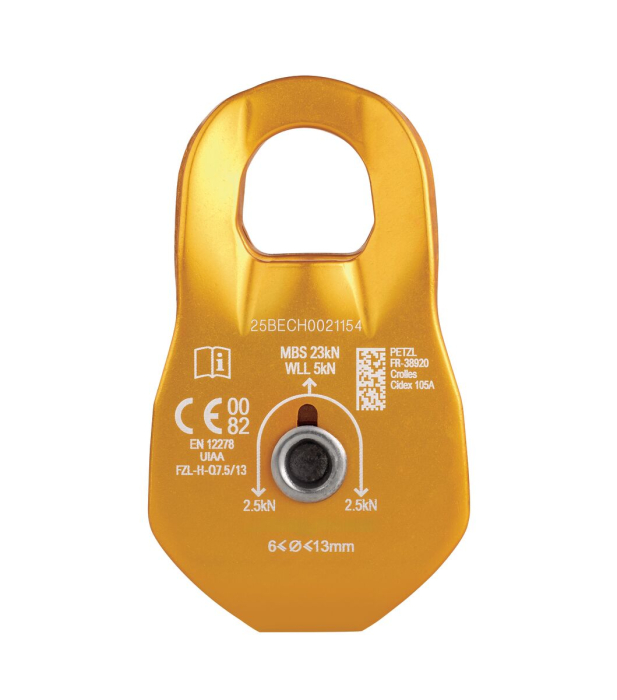 Scripete pe bucsa Petzl FIXE NEW P006AA01, eficienta 71%, 98g, compatibil cu carabiniera OK si WILLIAM [3]