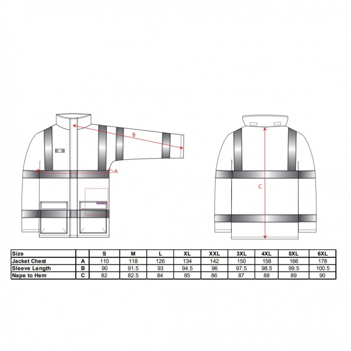 Scurta de iarna vatuita reflectorizanta Portwest BIZFLAME RAIN MULTI LITE S774, ignifuga, antistatica,  98% poliester, 2% fibra de carbon, 250g [2]