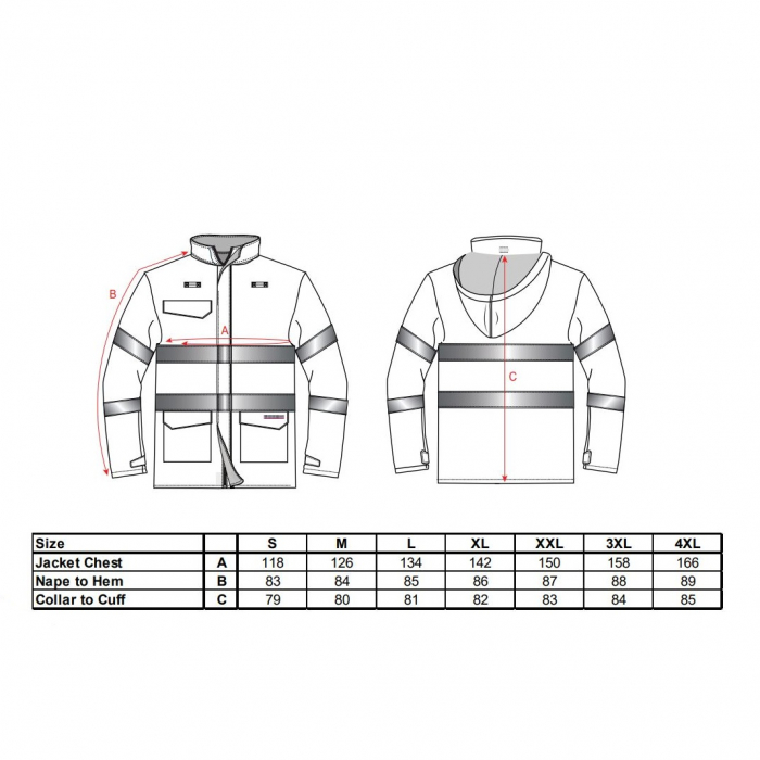 Scurta vatuita de iarna ignifuga reflectorizanta Portwest BIZFLAME S770, protectie multipla, antistatica, 98% poliester, 2% fibra de carbon, 250g [2]