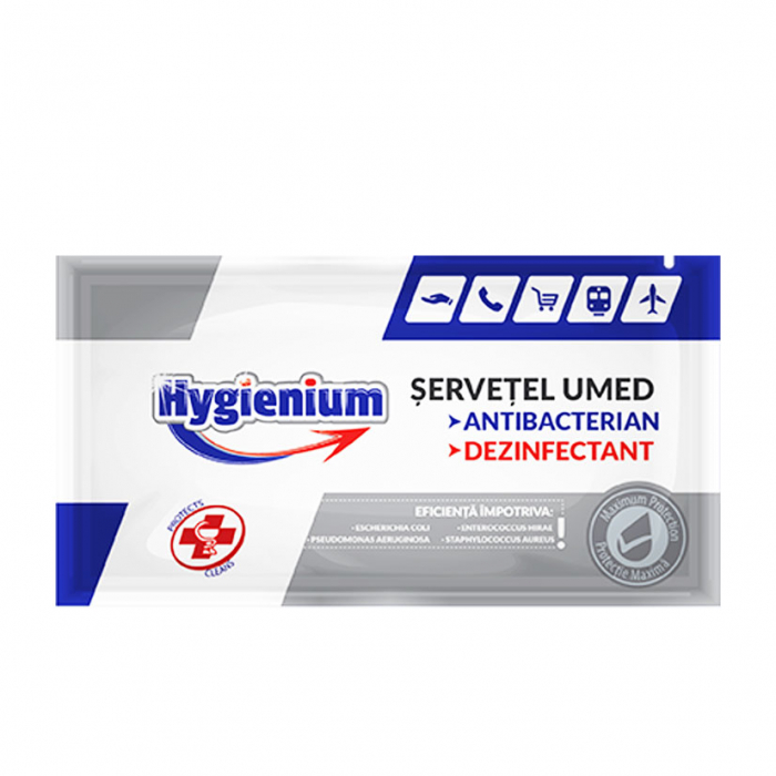 Servetele umede dezinfectante ambalate individual HYGIENIUM, 1 buc [1]